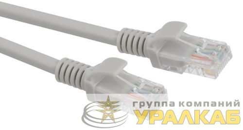 Патч корд U/UTP кат.5e CU PC-2U 2м сер. Эра 