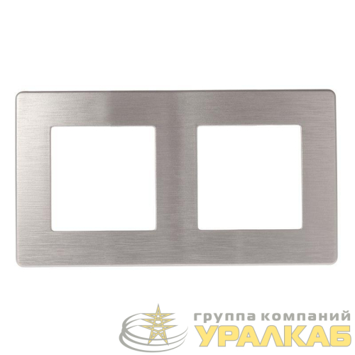 Рамка 2-м 12-5102-03 сатин алюм. Эра 