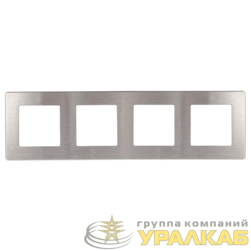 Рамка 4-м 12-5104-03 сатин алюм. Эра 
