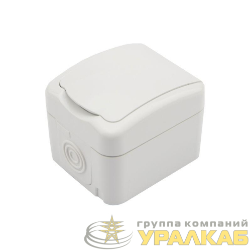 Розетка 1-м ОП Mini OG с заземл. IP54 бел. Kranz 