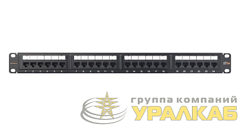 Патч-панель кат.5e 19дюйм 24 порта 1U Essential Line NIKOMAX NMC-RP24UD2-ES-1U-BK