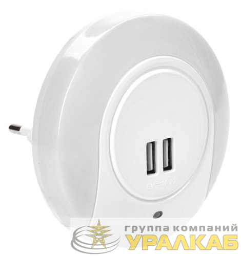 Светильник-ночник 001 круг USB датчик освещения 220В IEK 