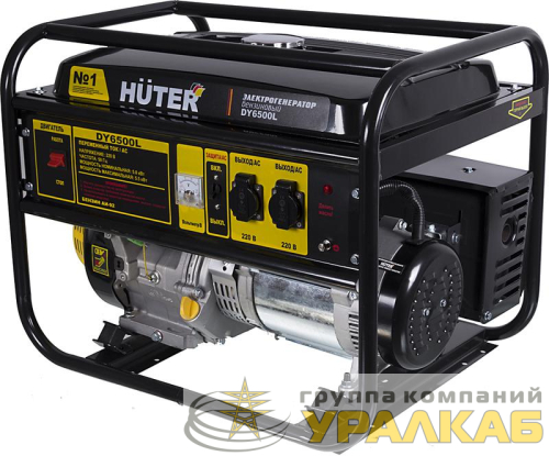 Бензогенератор DY6500L 1ф 5000Вт ручной стартер HUTER 
