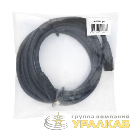 Удлинитель сварочного кабеля штекер-гнездо СКР 10-25 25кв.мм 3м Rexant 