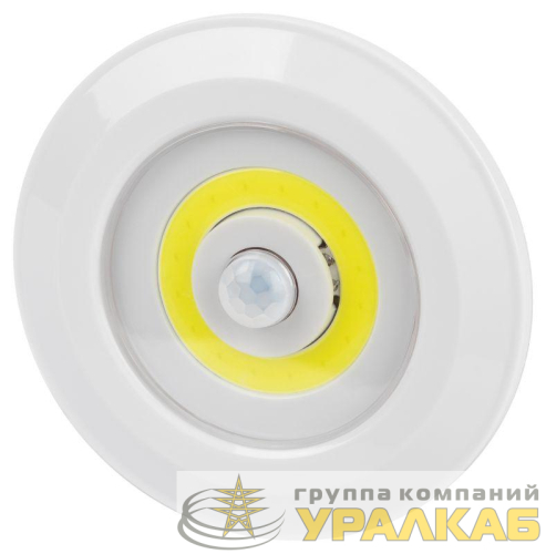 Фонарь светодиодный подсветка SB-804 пушлайт с датчиком движения 3Вт COB 3хAAA Эра 