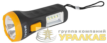 Фонарь светодиодный UB-101 универсальный на батарейках 1Вт 1 SMD+4 LED 1хAA Трофи 