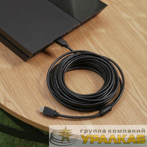 Шнур HDMI-HDMI gold 10М с фильтрами (PE bag) PROCONNECT 