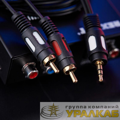 Шнур 3.5 Stereo Plug - 2RCA Plug 1.5м (GOLD) Rexant 