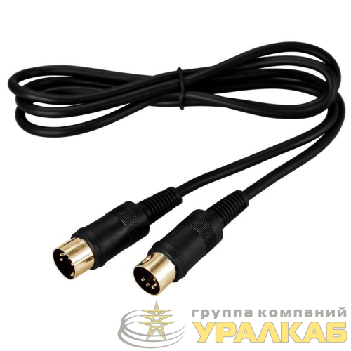 Шнур DIN 5PIN Plug - DIN 5PIN Plug 1.5м (GOLD) Rexant 