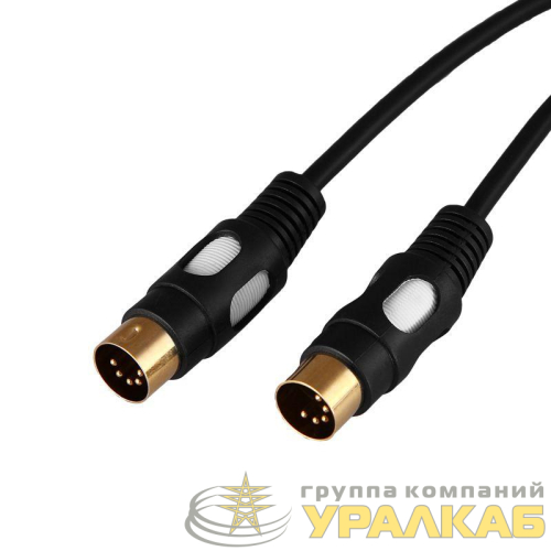 Шнур DIN 5PIN Plug - DIN 5PIN Plug 1.5м (GOLD) Rexant 
