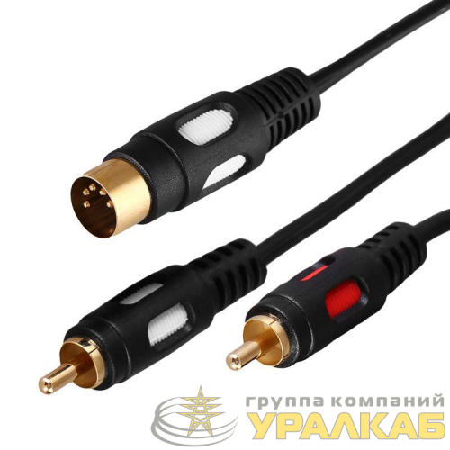 Шнур DIN 5PIN Plug-2 RCA Plug 1.5м (GOLD) Rexant 