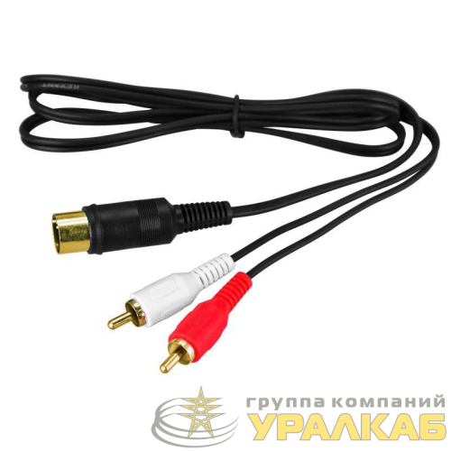 Шнур DIN 5PIN Plug-2 RCA Plug 1.5м (GOLD) Rexant 