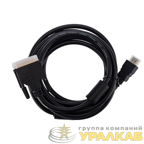 Шнур HDMI - DVI-D gold 3м с фильтрами Rexant 