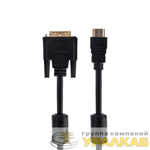 Шнур HDMI - DVI-D gold 3м с фильтрами Rexant 