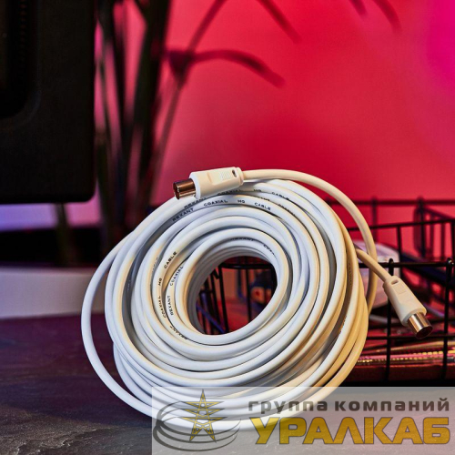 Шнур TV Plug - TV Jack 15м бел. Rexant 