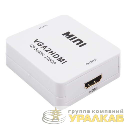 Конвертер VGA + Стерео 3.5мм на HDMI пластик бел. Rexant 
