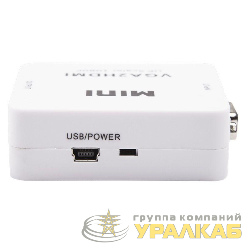 Конвертер VGA + Стерео 3.5мм на HDMI пластик бел. Rexant 