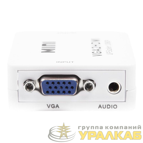 Конвертер VGA + Стерео 3.5мм на HDMI пластик бел. Rexant 