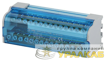 Шины на DIN-рейку в корпусе (кросс-модуль) ШНК 2х15 L+PEN NO-224-14 ЭРА 