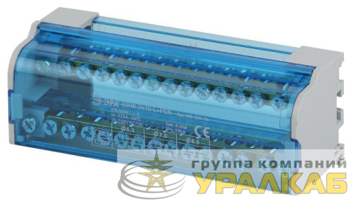 Шины на DIN-рейку в корпусе (кросс-модуль) ШНК 2х15 L+PEN NO-224-14 ЭРА 