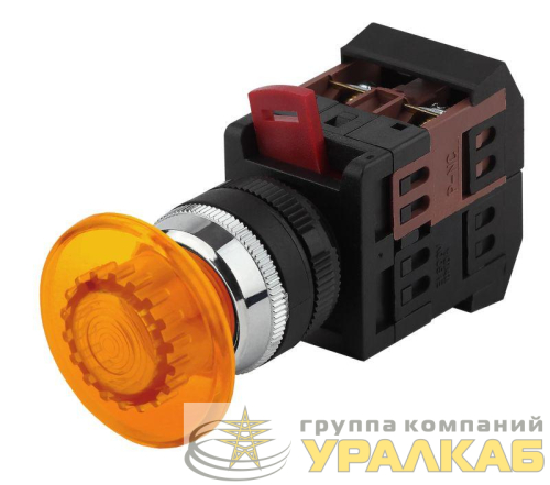 Кнопка AEA-22 "Грибок" d22мм 1з+1р BBG30-AEA-K05E желт. ЭРА 