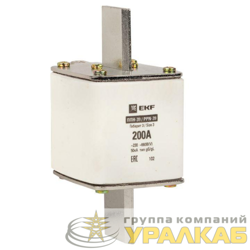 Вставка плавкая ППН-39 630/200А габарит 3 PROxima EKF 