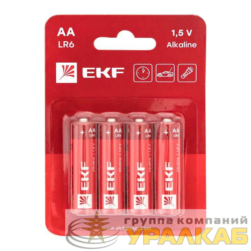 Элемент питания алкалиновый AA/LR6 (блист.4шт) EKF 