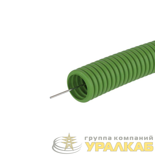 Труба гофрированная ПВХ гибкая легкая d20мм с протяжкой зел. (уп.100м) DKC 
