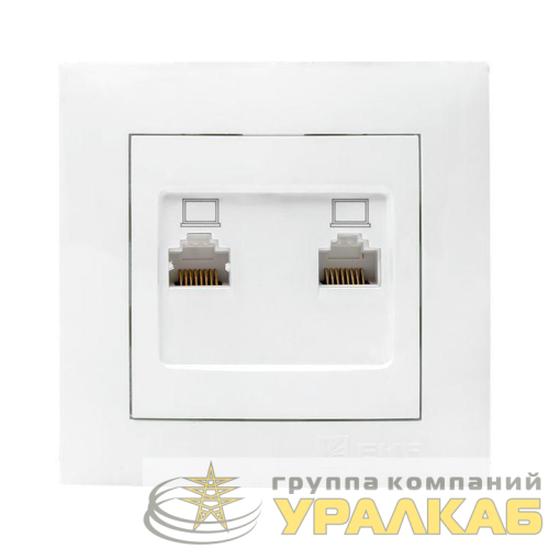 Розетка компьютерная 2-м СП Валенсия RJ45 бел. PROxima EKF 
