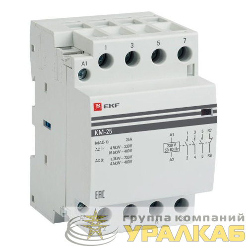 Контактор модульный КМ 25А 4NC (3 мод.) PROxima EKF 