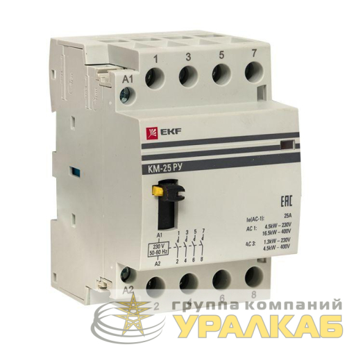 Контактор модульный КМ РУ 25А 4NO (3 мод.) PROxima EKF 