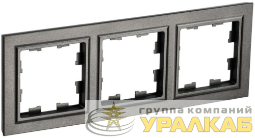 Рамка 3-м BRITE РУ-3-БрТБ бронза IEK 