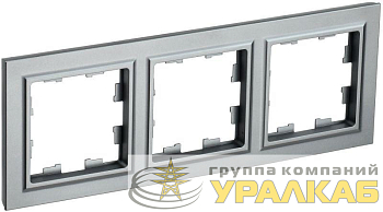 Рамка 3-м BRITE РУ-3-БрС сталь IEK 