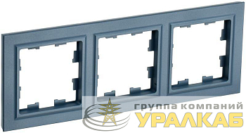 Рамка 3-м BRITE РУ-3-БрМ маренго IEK 