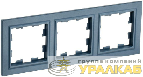 Рамка 3-м BRITE РУ-3-БрМ маренго IEK 