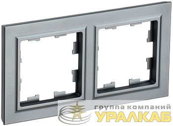 Рамка 2-м BRITE РУ-2-БрС сталь IEK 