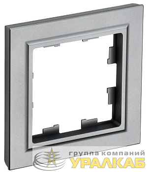Рамка 1-м BRITE РУ-1-БрС сталь IEK 