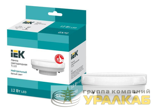 Лампа светодиодная 12Вт T110 таблетка 4000К нейтр. бел. GX70 230В IEK 