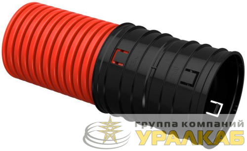 Труба гофрированная двустенная ПНД гибкая d160мм красн. (уп.35м) IEK 