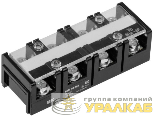 Блок зажимов БЗН ТС-604 16кв.мм 60A 4 пары IEK 