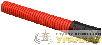Труба гофрированная двустенная ПНД гибкая d40мм красн. (уп.25м) ELASTA IEK 