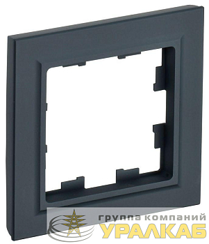 Рамка 1-м BRITE РУ-1-БрГ графит IEK 
