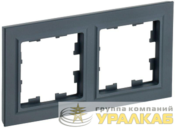 Рамка 2-м BRITE РУ-2-БрГ графит IEK 
