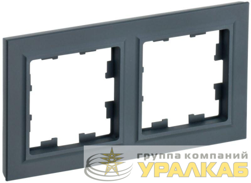 Рамка 2-м BRITE РУ-2-БрГ графит IEK 