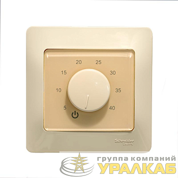 Термостат механический Th-HF-G-B 16А 3.6кВт для теплых полов датчик пола с возможн. установкой в рамку Schneider Glossa черн. EXTHERM Th-HF-G-B
