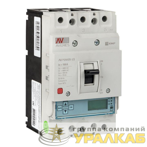 Выключатель автоматический 160А 100кА AV POWER-1/3 ETU6.0 AVERES EKF 