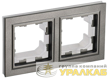 Рамка 2-м IP44 BRITE РУ-2-БрШ-44 шампань IEK 