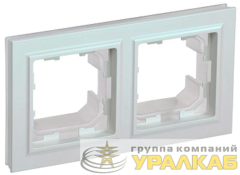 Рамка 2-м IP44 BRITE РУ-2-БрЖ-44 жемчуж. IEK 