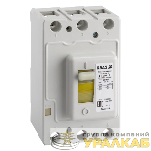 Выключатель автоматический 250А 500Im ВА57-35-340010 УХЛ3 690В AC КЭАЗ 