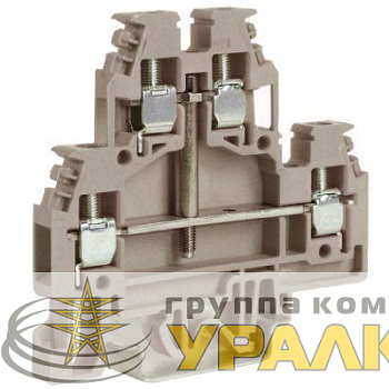 Зажим проходной DAS.4/CI 2-х уровн. 2.5кв.мм с перемычкой беж. DKC 